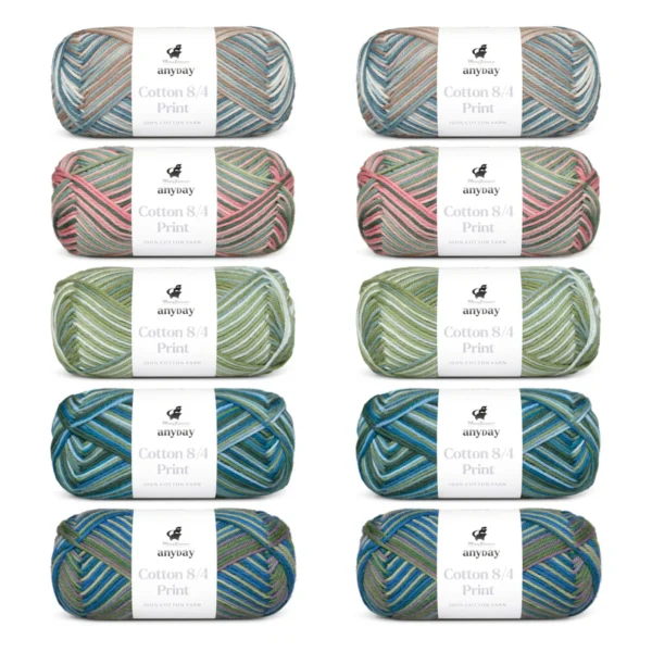 ANYDAY Cotton 8/4 Print Colorbag 1,10-pak