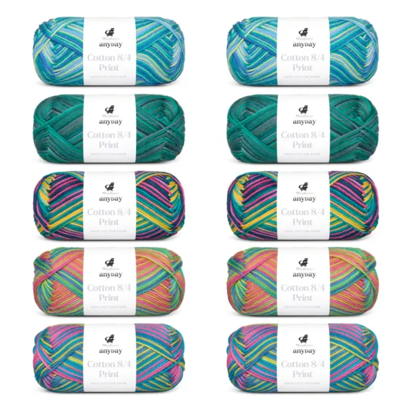 ANYDAY Cotton 8/4 Print Colorbag 2, 10-pak