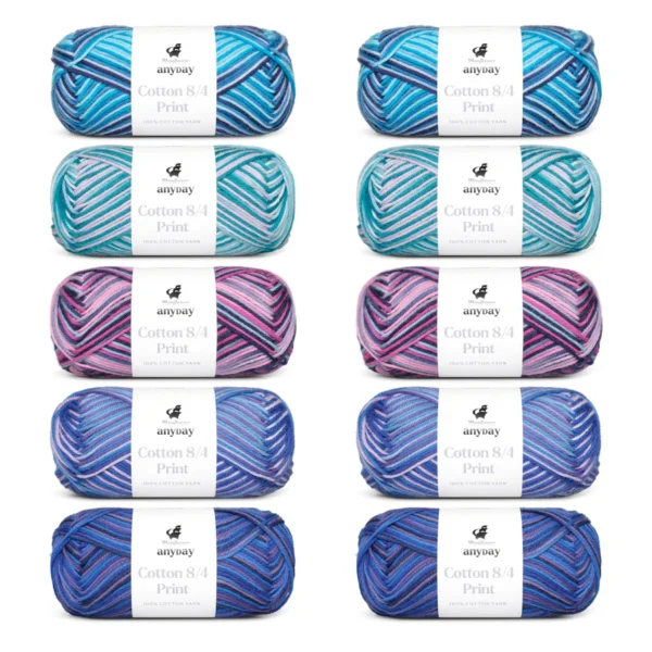 ANYDAY Cotton 8/4 Print Colorbag 4, 10-pak