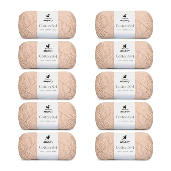 ANYDAY Cotton 8/4, 10 pk., Sand