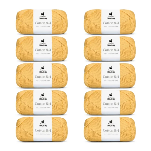 ANYDAY Cotton 8/4, 10 pk., Lysegul