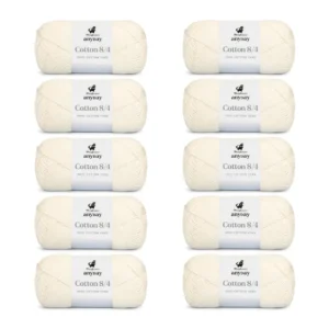 ANYDAY Cotton 8/4, 10 pk., Råhvid