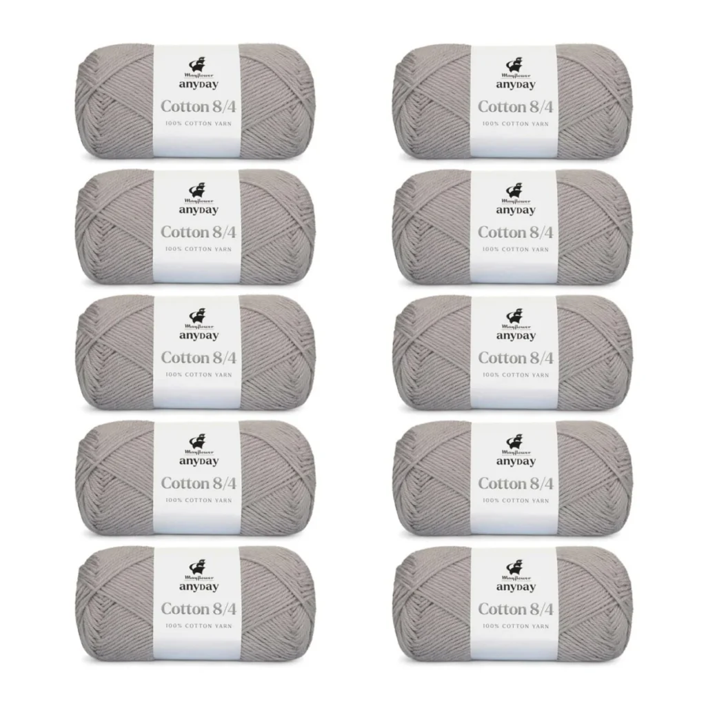 ANYDAY Cotton 8/4, 10 pk., Grå