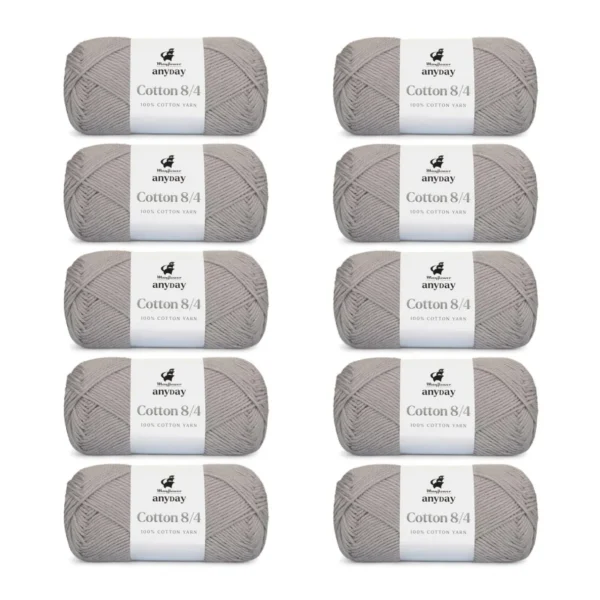 ANYDAY Cotton 8/4, 10 pk., Grå