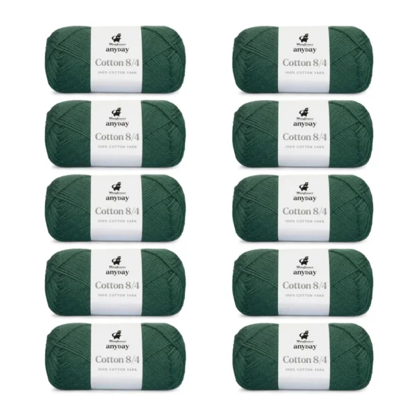 ANYDAY Cotton 8/4, 10 pk., Mørkegrøn