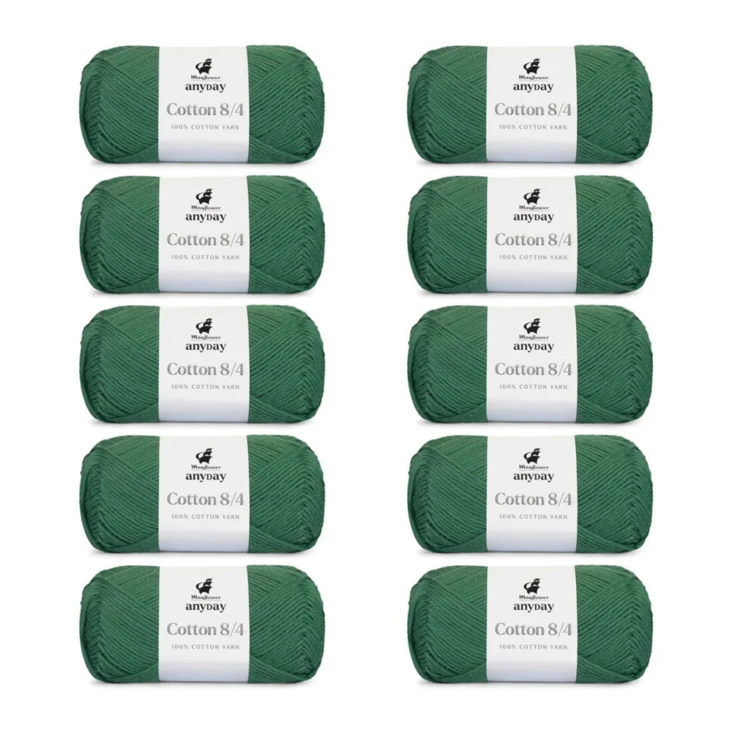 ANYDAY Cotton 8/4, 10 pk., Grangrøn