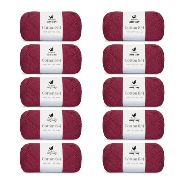 ANYDAY Cotton 8/4, 10 pk., Mørkerød