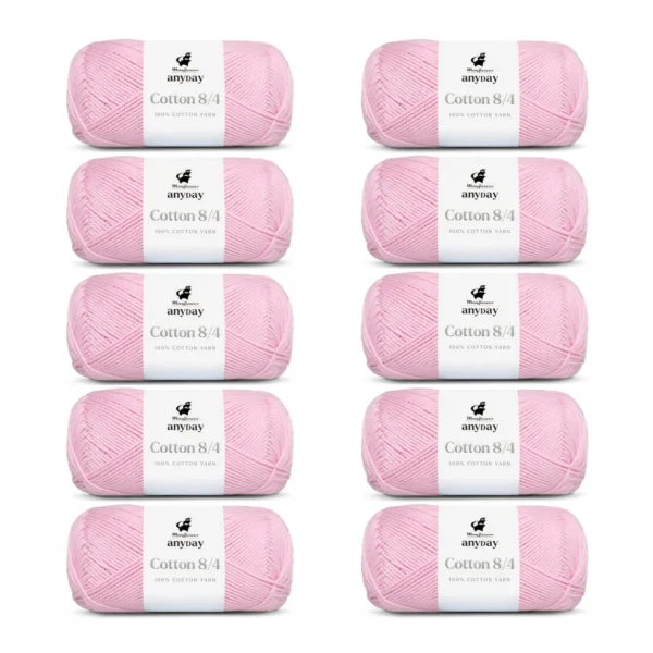 ANYDAY Cotton 8/4, 10 pk., Pastel Lyserød
