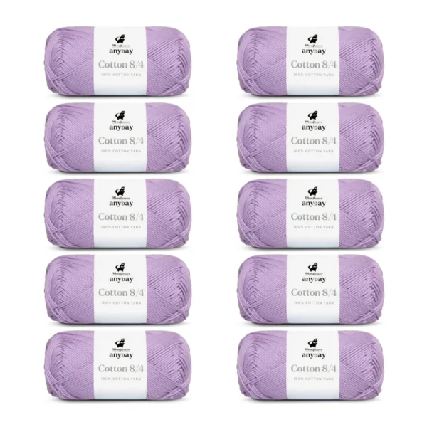 ANYDAY Cotton 8/4, 10 pk., Lys Lilla