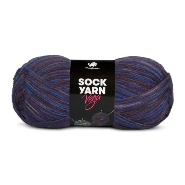 Mayflower Vega Sock Yarn Universe, Kobolt/Lilla/Aubergine