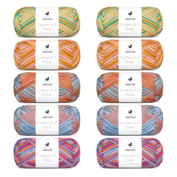 ANYDAY Cotton 8/4 Print Colorbag 3, 10-pak