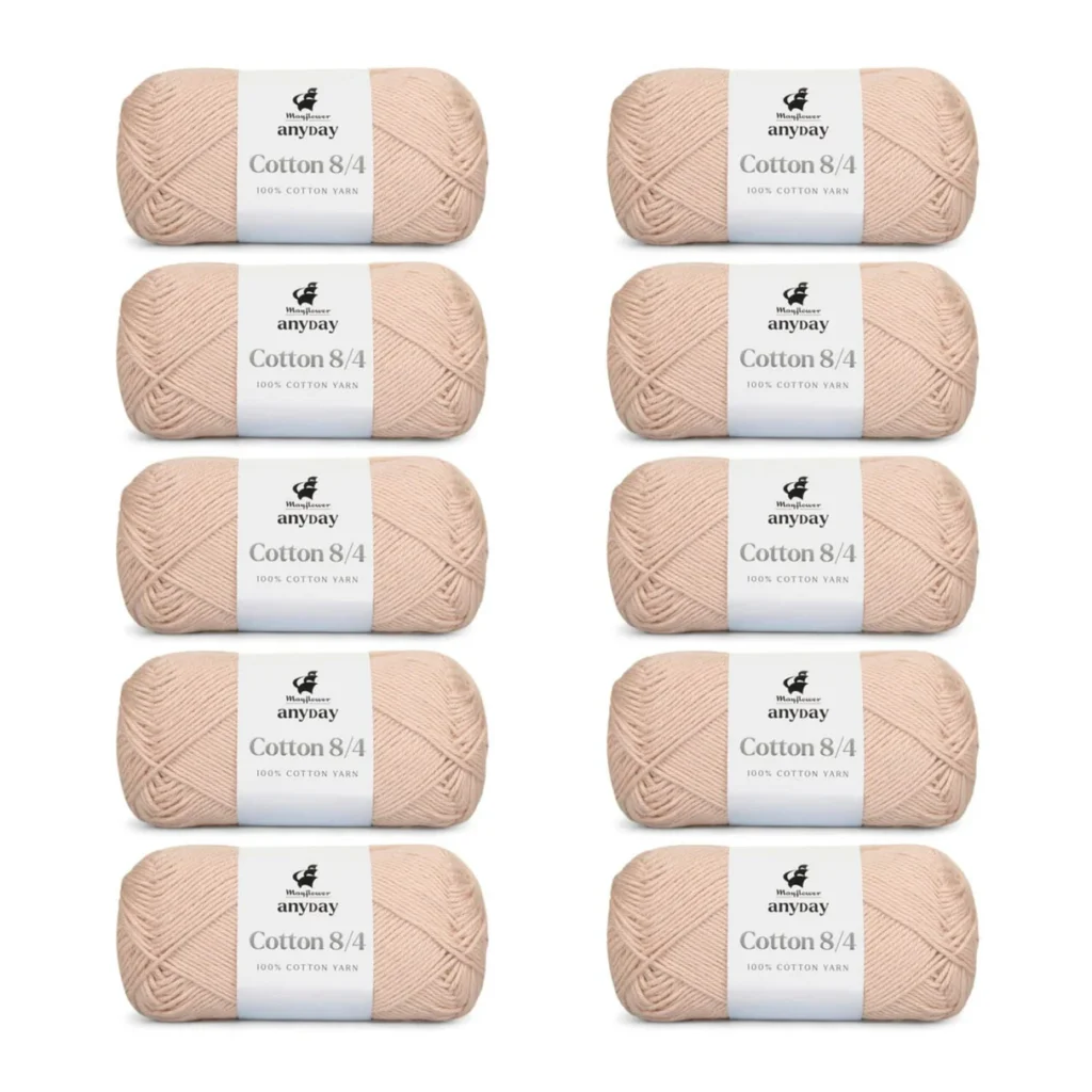 ANYDAY Cotton 8/4, 10 pk., Sand