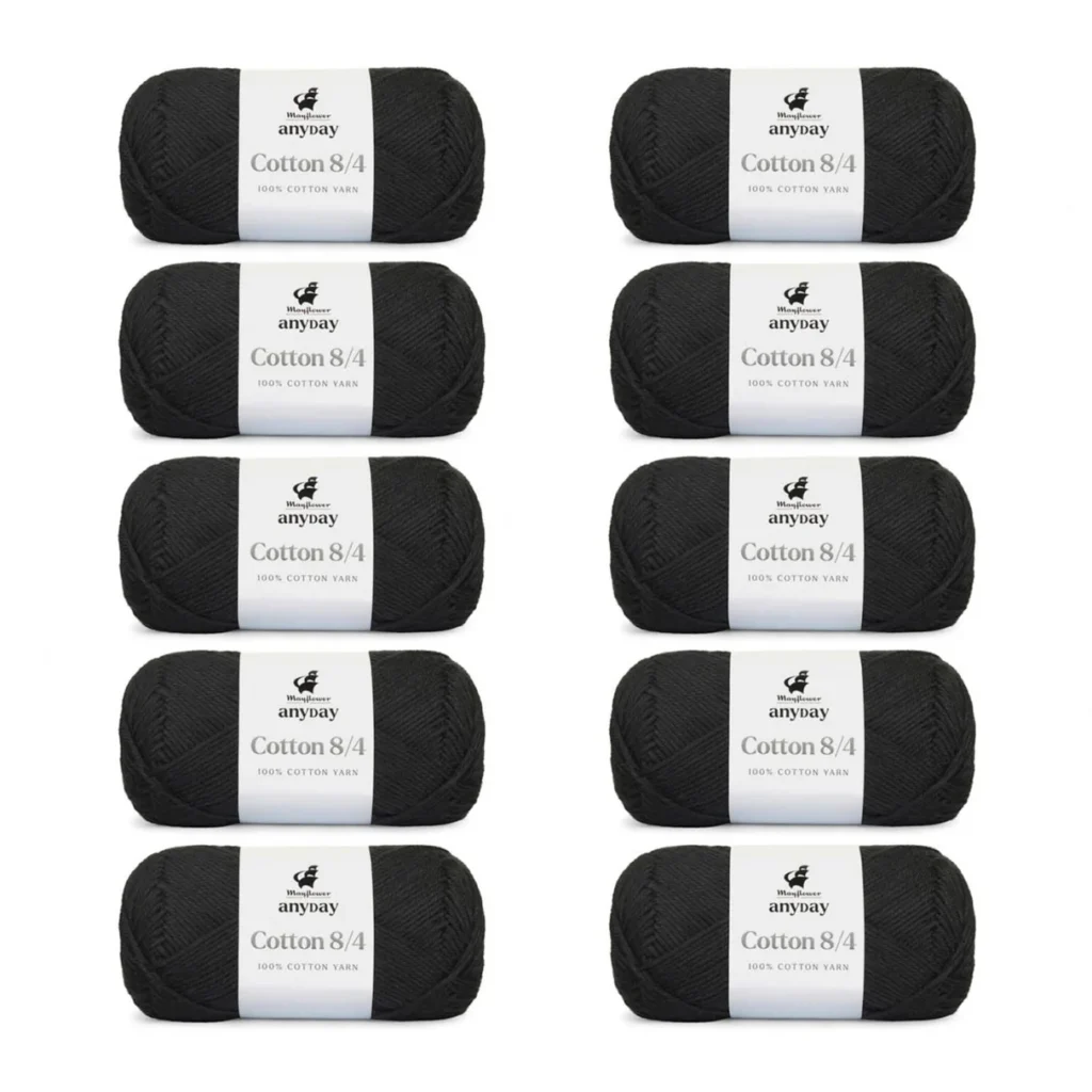 ANYDAY Cotton 8/4, 10 pk., Sort