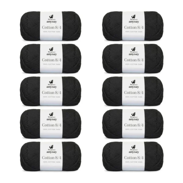ANYDAY Cotton 8/4, 10 pk., Sort