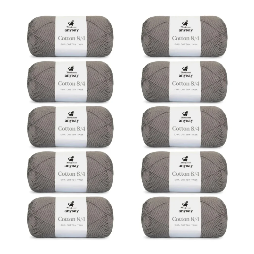 ANYDAY Cotton 8/4, 10 pk., Granit