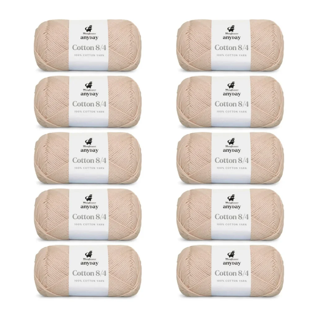 ANYDAY Cotton 8/4, 10 pk., Lys Sand
