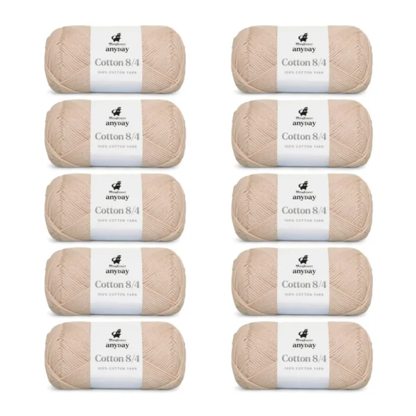 ANYDAY Cotton 8/4, 10 pk., Lys Sand