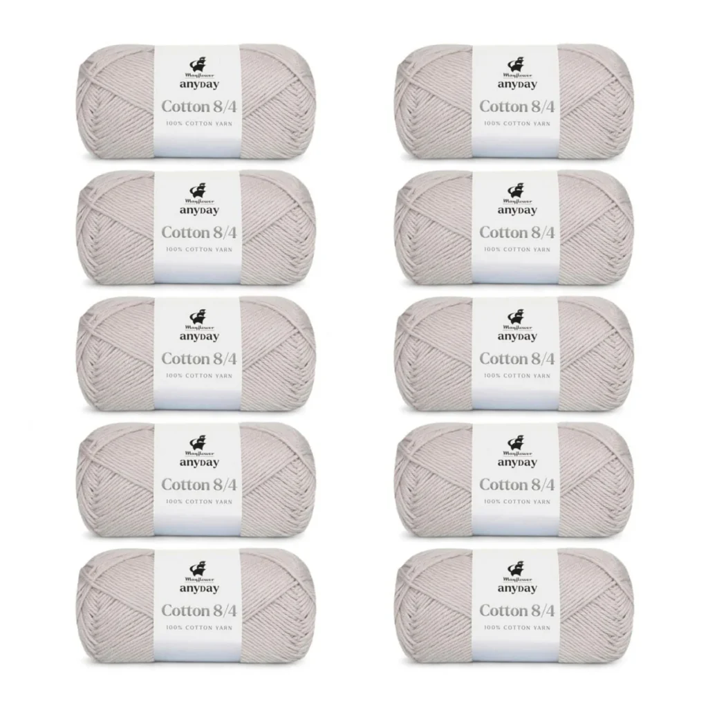 ANYDAY Cotton 8/4, 10 pk., Lys Grå
