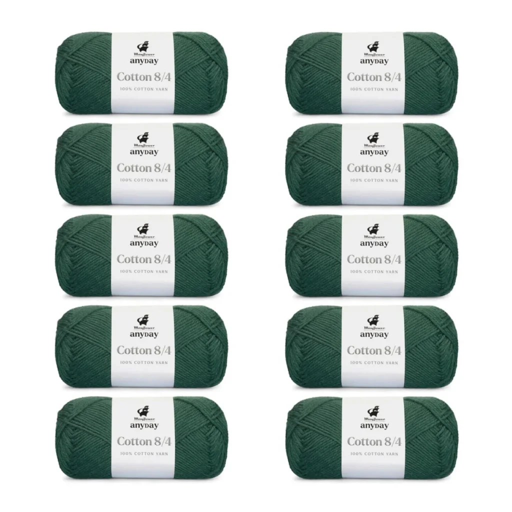 ANYDAY Cotton 8/4, 10 pk., Mørkegrøn