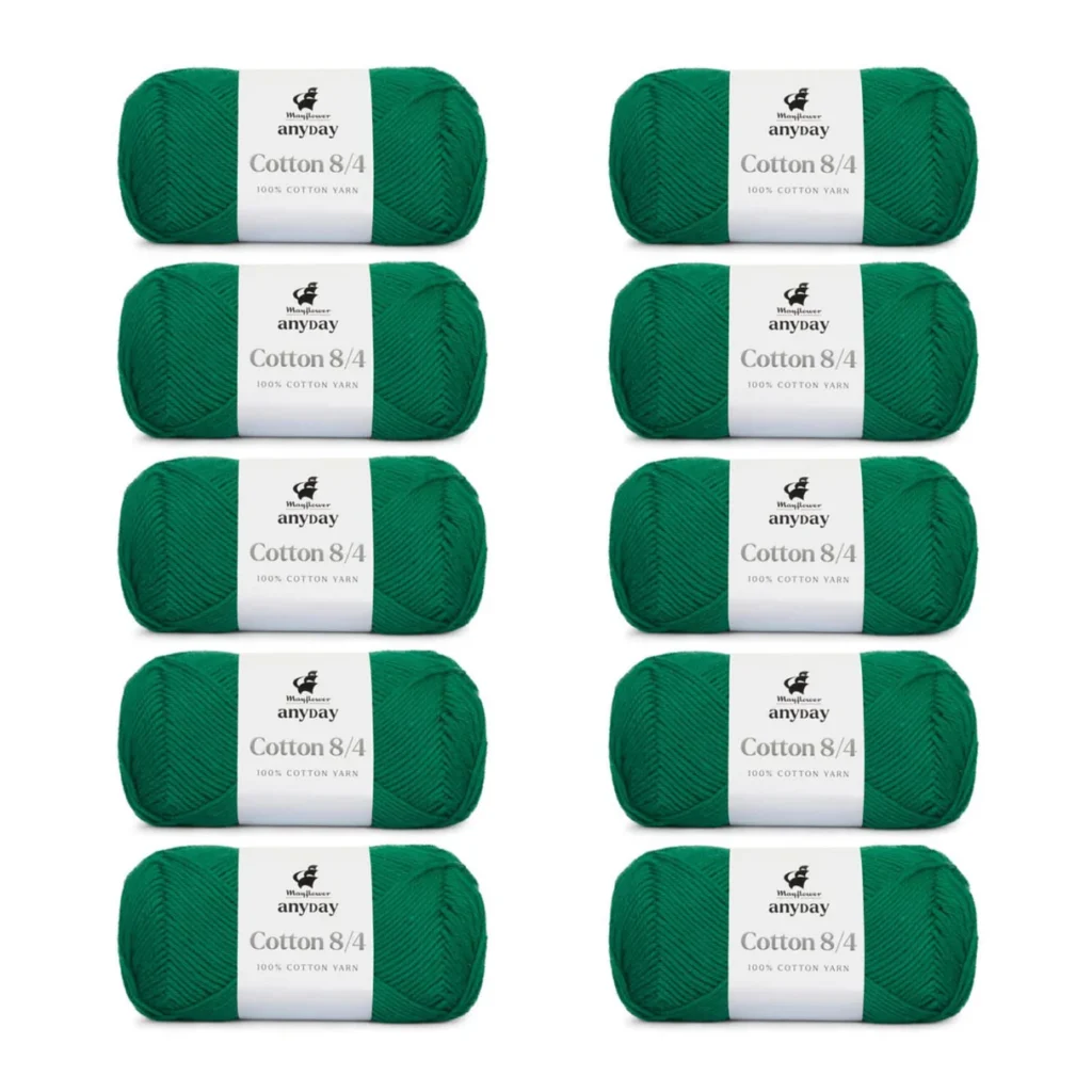 ANYDAY Cotton 8/4, 10 pk., Malakitgrøn