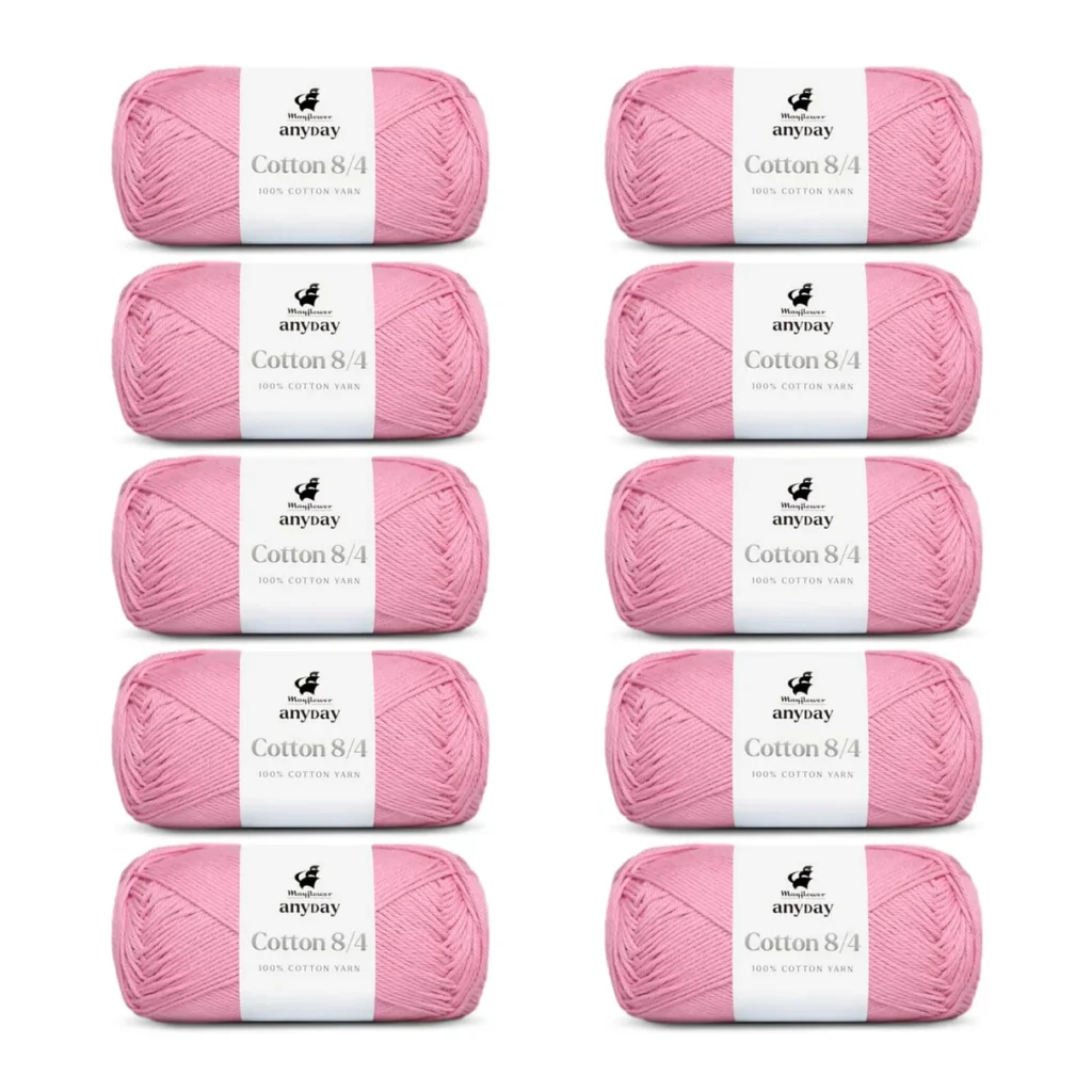 ANYDAY Cotton 8/4, 10 pk., Lyserød