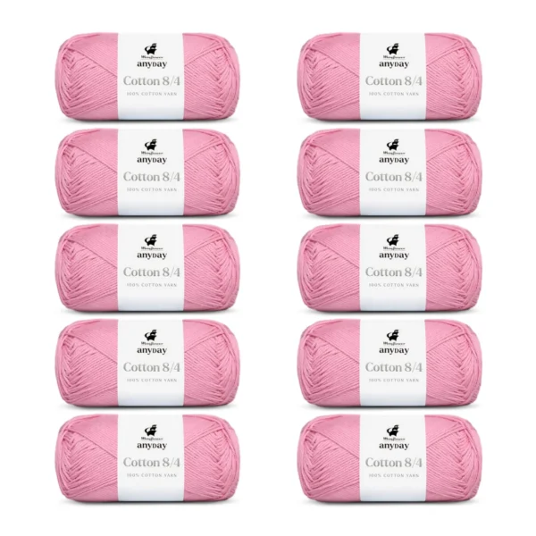ANYDAY Cotton 8/4, 10 pk., Lyserød