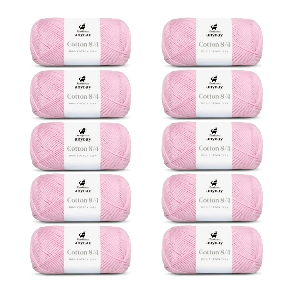 ANYDAY Cotton 8/4, 10 pk., Pastel Lyserød