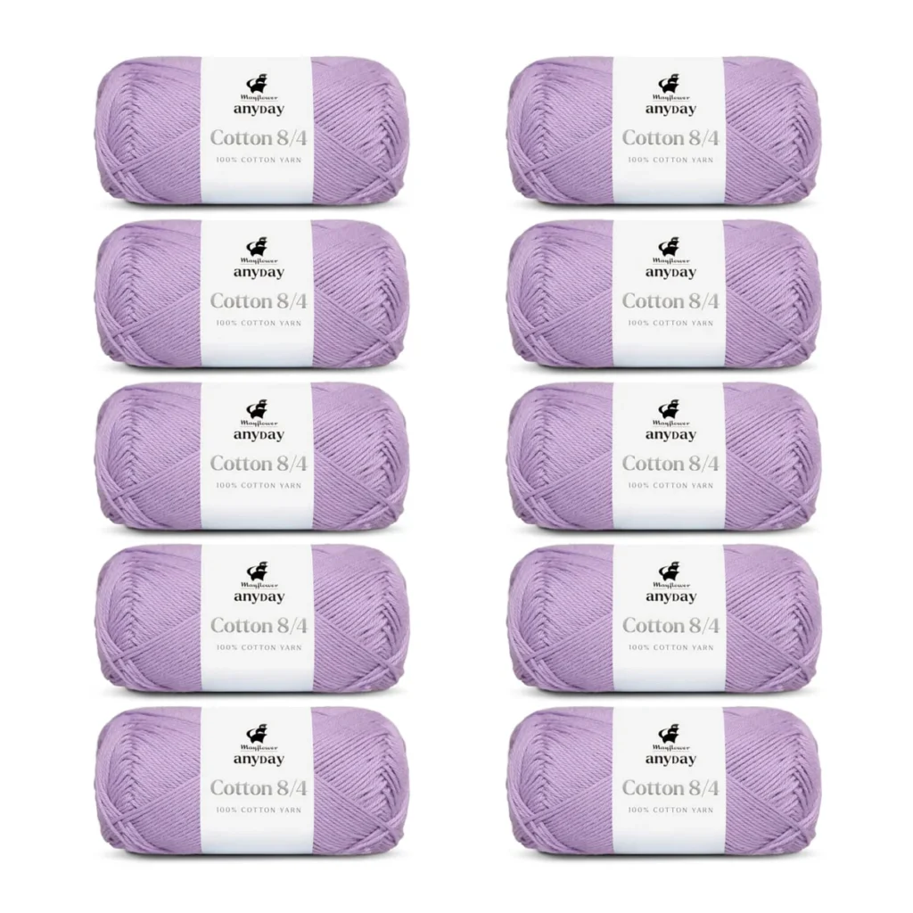 ANYDAY Cotton 8/4, 10 pk., Lys Lilla