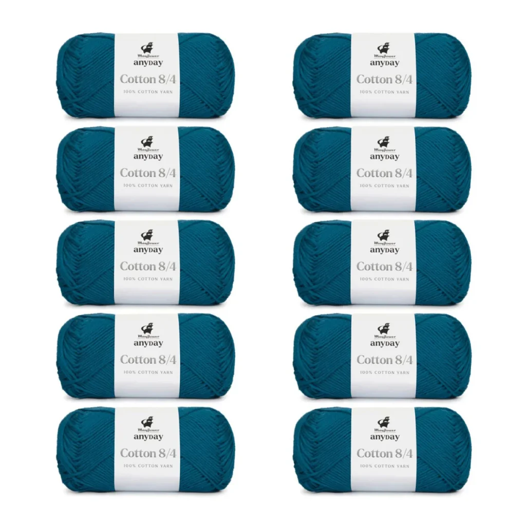 ANYDAY Cotton 8/4, 10 pk., Petroleumsblå