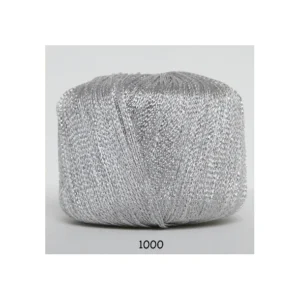 Hjertegarn Glamour Lurex, Hvid/Sølv, Fv. 1000