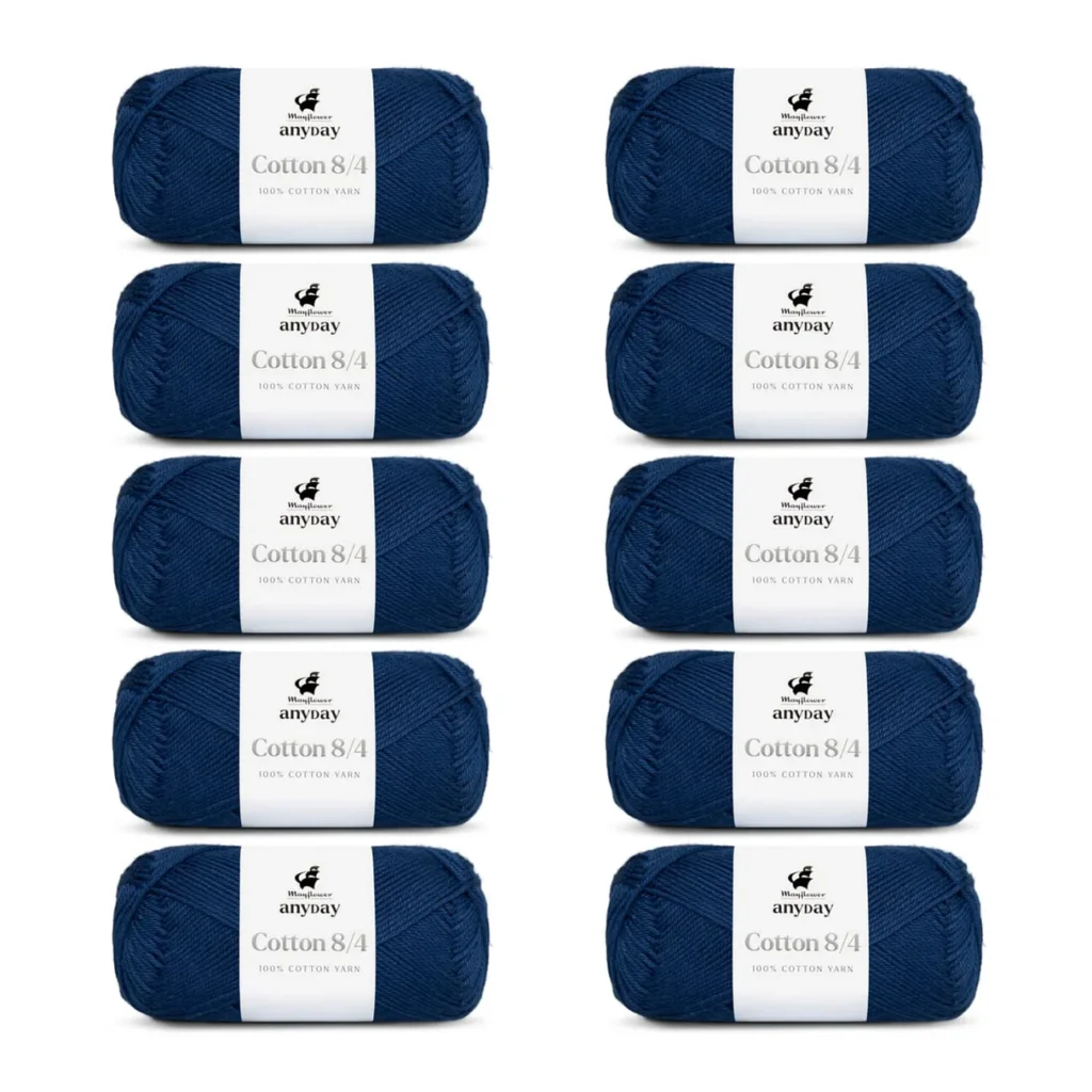 ANYDAY Cotton 8/4, 10 pk., Marineblå
