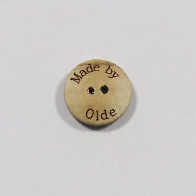 Hjertegarn, træknap 15 mm "Made by Olde"